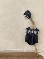 【66-90cm】ロンパース ベビー ボンネット付き 刺繍襟 - 画像 (30)