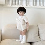 【66-90cm】サロペットロンパース ベビー レインボー 刺繍 - 画像 (4)