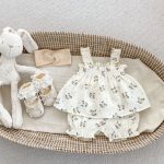 【66-100cm】セットアップ ベビー フラワー柄 クリーム - 画像 (3)