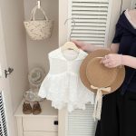 【73-120cm】セットアップ ベビー 折り襟 可愛い ホワイト - 画像 (7)