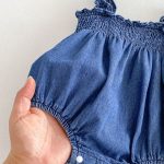 【66-90cm】キャミロンパース ベビー デニム  無地 - 画像 (8)