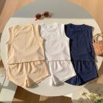 【80-130cm】セットアップ キッズ服 スポーツ ウェアベスト&ショートパン2点セット - 画像 (5)