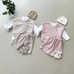 【66-120cm】セットアップ ベビー 韓国風 ワッフルロゴ 5色選べる - 画像 (3)