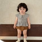 【66-90cm】ロンパース ベビー 可愛い チェック - 画像 (4)