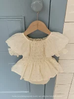 【66-90cm】ロンパース ベビー レース パフスリーブ 小花柄 - 画像 (23)