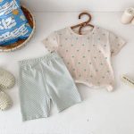 【80-130cm】セットアップ ハートTシャツ&ボーダーショーツセット カジュアル - 画像 (17)