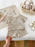 【66-100cm】セットアップ ベビー 小花柄ORレモンワッフル - 画像 (4)