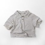 【80-130cm】ポロシャツ キッズ服 ベーシックボーダーor無地 - 画像 (3)