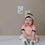 【66-90cm】パンツ or ポロ トップス ベビー 韓国風 ベアーデザイン - 画像 (4)