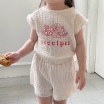 【80-130cm】セットアップ 女の子 レースフリル ノースリーブ - 画像 (3)