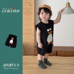 【66-90cm】ロンパース ベビー ブラック ペンギン オールインワン - 画像 (4)