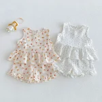 【73-120cm】セットアップ ベビー 小花柄orドット - 画像 (2)