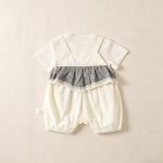 【73-100cm】ロンパース ベビー カラーバリクリーム サロペット - 画像 (5)