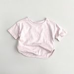 【80-130cm】半袖Tシャツ キッズ服 クリーム サラシリーズ コットン - 画像 (4)