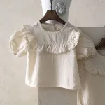 【66-90cm】ロンパースorトップス ベビー 韓国風 フリル襟 - 画像 (22)