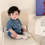 【66-90cm】ロンパース ベビー ポロデザイン デニム - 画像 (5)