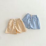 【73-120cm】ショートパンツ ベビー ストライプ ポケット付き - 画像 (2)