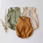 【66-90cm】ロンパース ベビー ノースリープ 無地