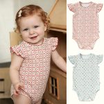 【66-90cm】ロンパース ベビー フリルスリーブ かわいい