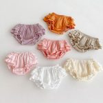 【73-100cm】ショートパンツ ベビー 無地 フリル おしゃれ - 画像 (4)