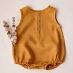 【66-90cm】ロンパース ベビー ノースリープ 無地 - 画像 (4)