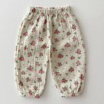 【73-90cm】パンツ ベビー 日焼け止め 花柄orハート柄 - 画像 (4)