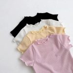 【73-120cm】Tシャツ ベビー 薄手 フリル シンプル - 画像 (5)