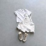 【73-100cm】五分丈サロペット ベビー フリル デニム - 画像 (4)