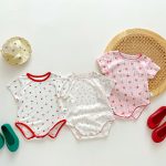 【66-90cm】ロンパース ベビー 花柄 シンプル