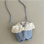 【GOODS】バッグ チェック柄 リボン付き 斜めがけ - 画像 (7)