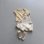 【73-100cm】五分丈サロペット ベビー フリル デニム - 画像 (6)
