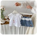 【73-100cm】トップスorショートパンツ ベビー フリル カートゥーン - 画像 (8)