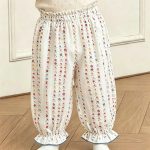【73-100cm】ゴムすそパンツ ベビー フラワー 通園・お出かけに - 画像 (4)