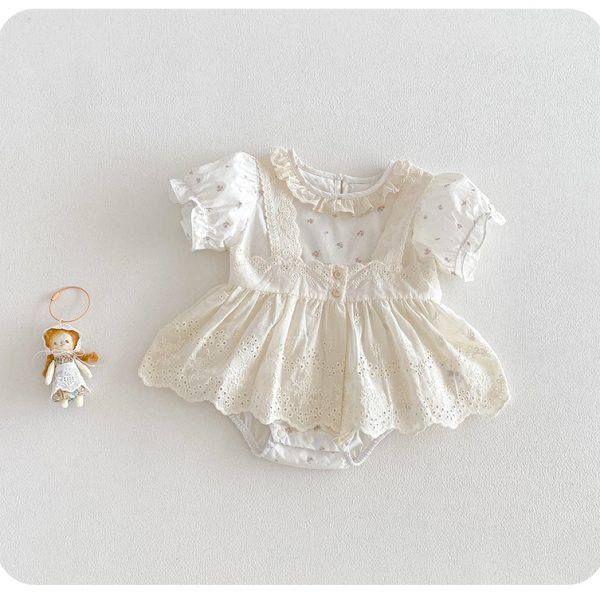 【66-90cm】セットアップ ベビー 花柄 レース ファッション