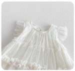 【73-100cm】ワンピース ベビー フリルスリーブ チュール - 画像 (5)