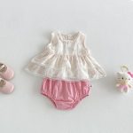 【73-100cm】セットアップ ベビー ノースリープ 花柄 - 画像 (2)