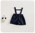 【73-100cm】セットアップ ベビー リボン付き シャツ＆オーバーオール - 画像 (7)