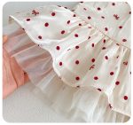 【73-100cm】ワンピース ベビー ドット柄 チュール切り替え - 画像 (7)