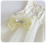 【73-100cm】ワンピース ベビー リボン付き 切り替え - 画像 (7)