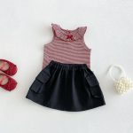 【73-100cm】ベストorスカート ベビー ボーダー柄 かわいい - 画像 (3)