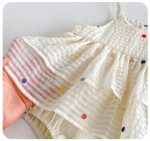 【66-90cm】ロンパース ベビー 切り替え キャミソール - 画像 (6)