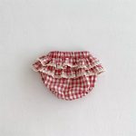 【66-100cm】ショートパンツ ベビー チェック柄 レース - 画像 (6)