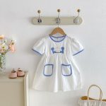 【80-130cm】ワンピース 女の子 アップリケ カートゥーン - 画像 (3)