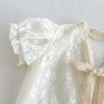 【73-100cm】セットアップ ベビー レース カーディガン&ロンパース - 画像 (7)