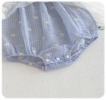 【66-90cm】ロンパース ベビー チュール チェック柄 リボン付き - 画像 (9)