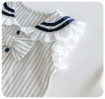【73-100cm】セットアップ ベビー ストライプ リボン付き - 画像 (7)