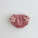 【66-100cm】ショートパンツ ベビー チェック柄 レース - 画像 (7)