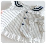 【73-100cm】セットアップ ベビー ストライプ リボン付き - 画像 (8)