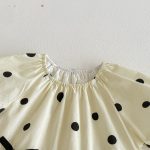 【80-130cm】ワンピース 女の子 ドット柄 パフスリープ - 画像 (10)