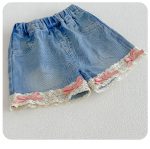 【73-100cm】トップスorショートパンツ ベビー 切り替え リボン付き - 画像 (10)